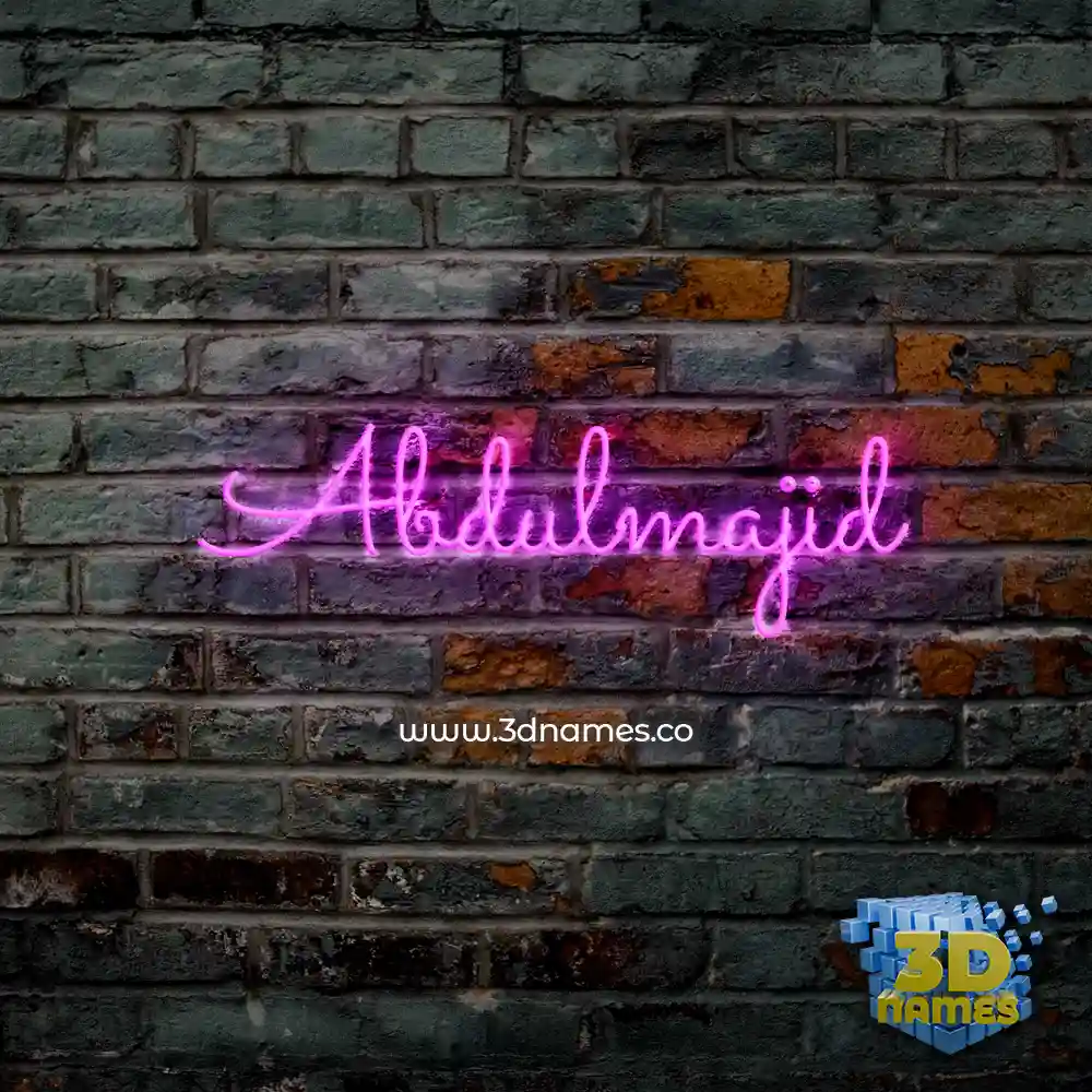 abdulmajid in Pink Neon style - 3D name wallpaper
