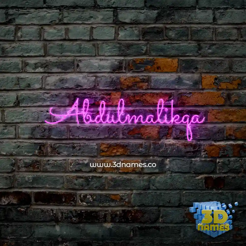 abdulmalikqa in Pink Neon style - 3D name wallpaper