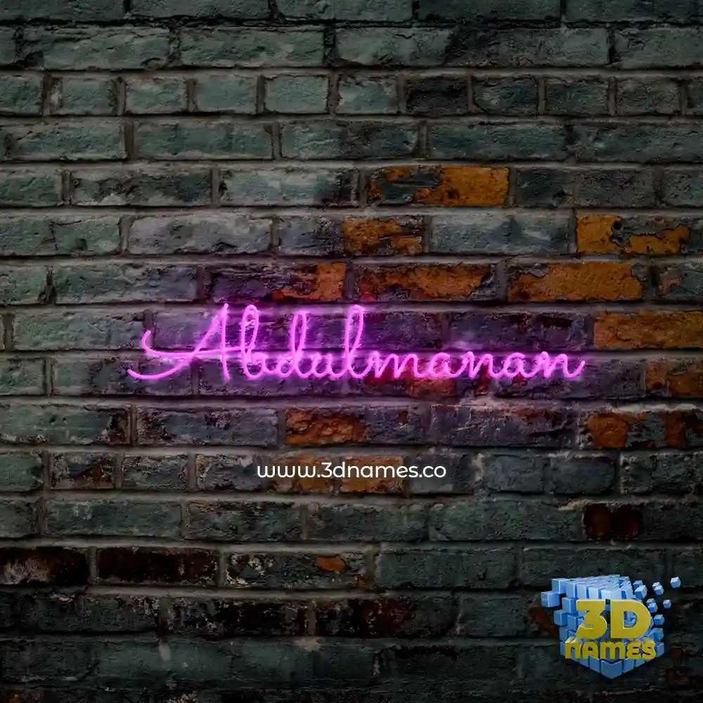 abdulmanan in Pink Neon style - 3D name wallpaper