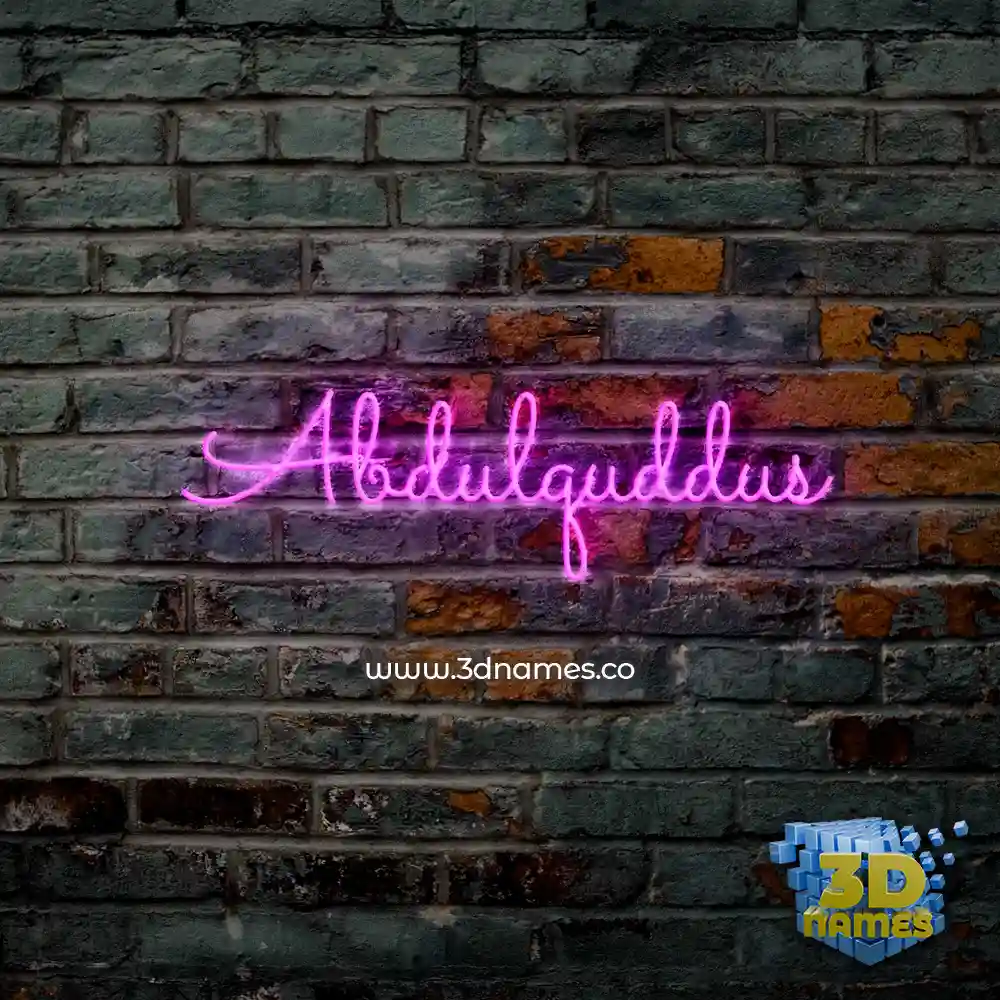 abdulquddus in Pink Neon style - 3D name wallpaper