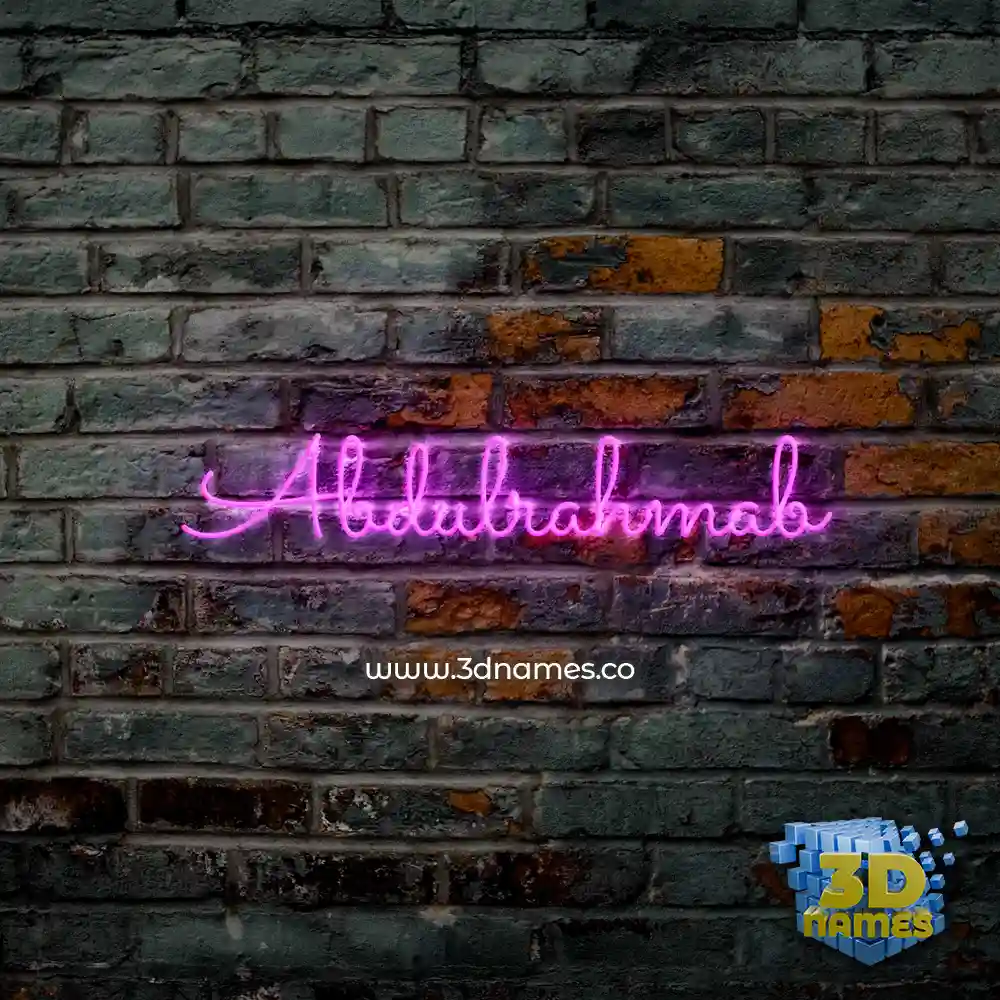 abdulrahmab in Pink Neon style - 3D name wallpaper
