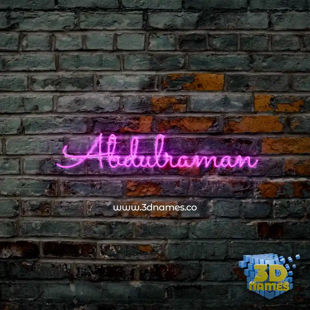 abdulraman in Pink Neon style - 3D name wallpaper