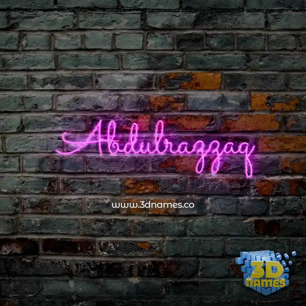 abdulrazzaq in Pink Neon style - 3D name wallpaper