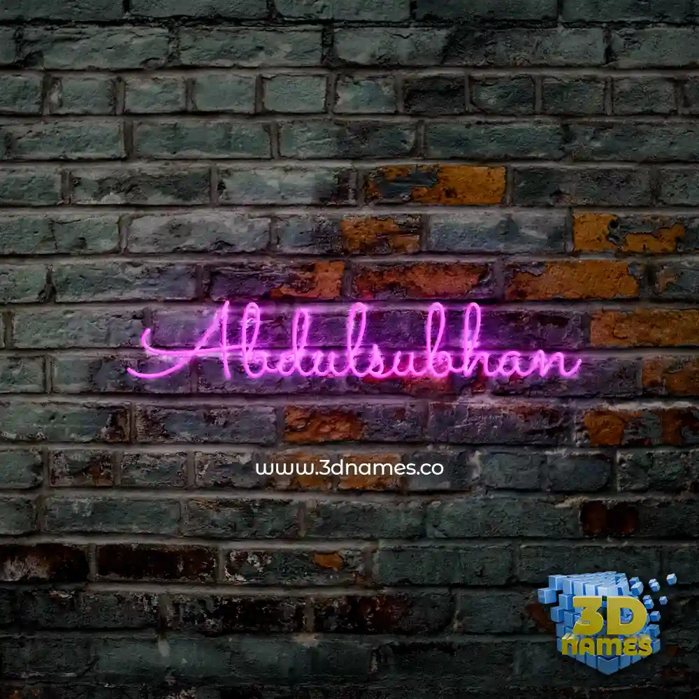 abdulsubhan in Pink Neon style - 3D name wallpaper