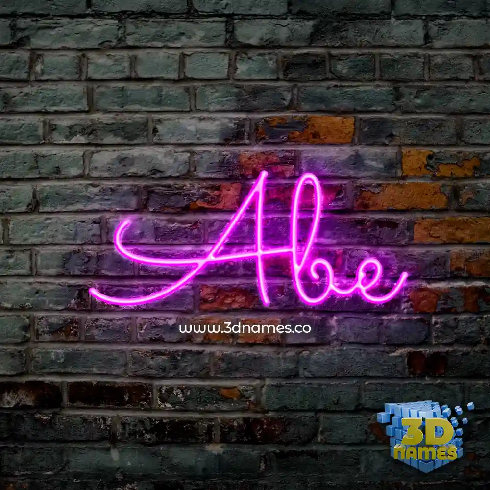 abe in Pink Neon style - 3D name wallpaper