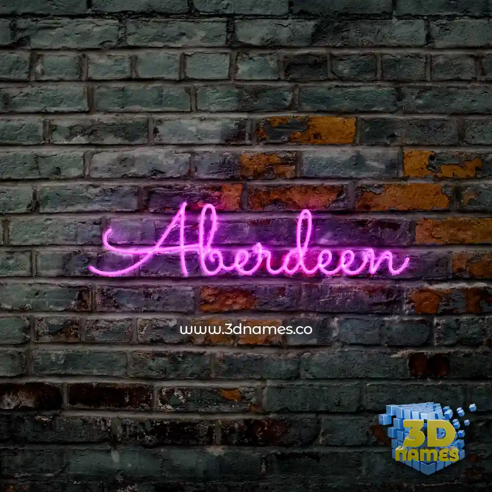 aberdeen in Pink Neon style - 3D name wallpaper