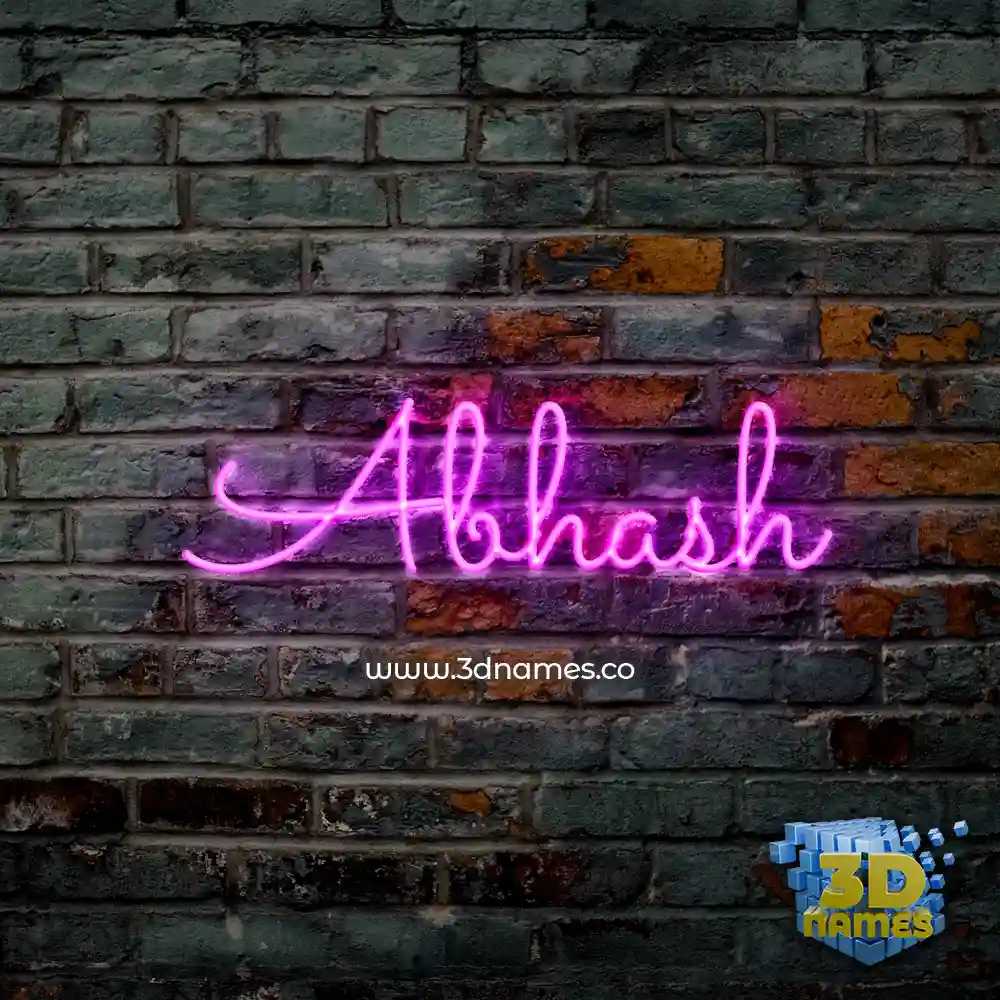 abhash in Pink Neon style - 3D name wallpaper
