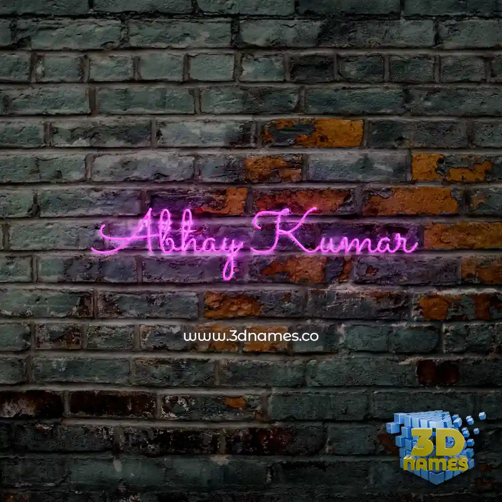 abhay kumar in Pink Neon style - 3D name wallpaper