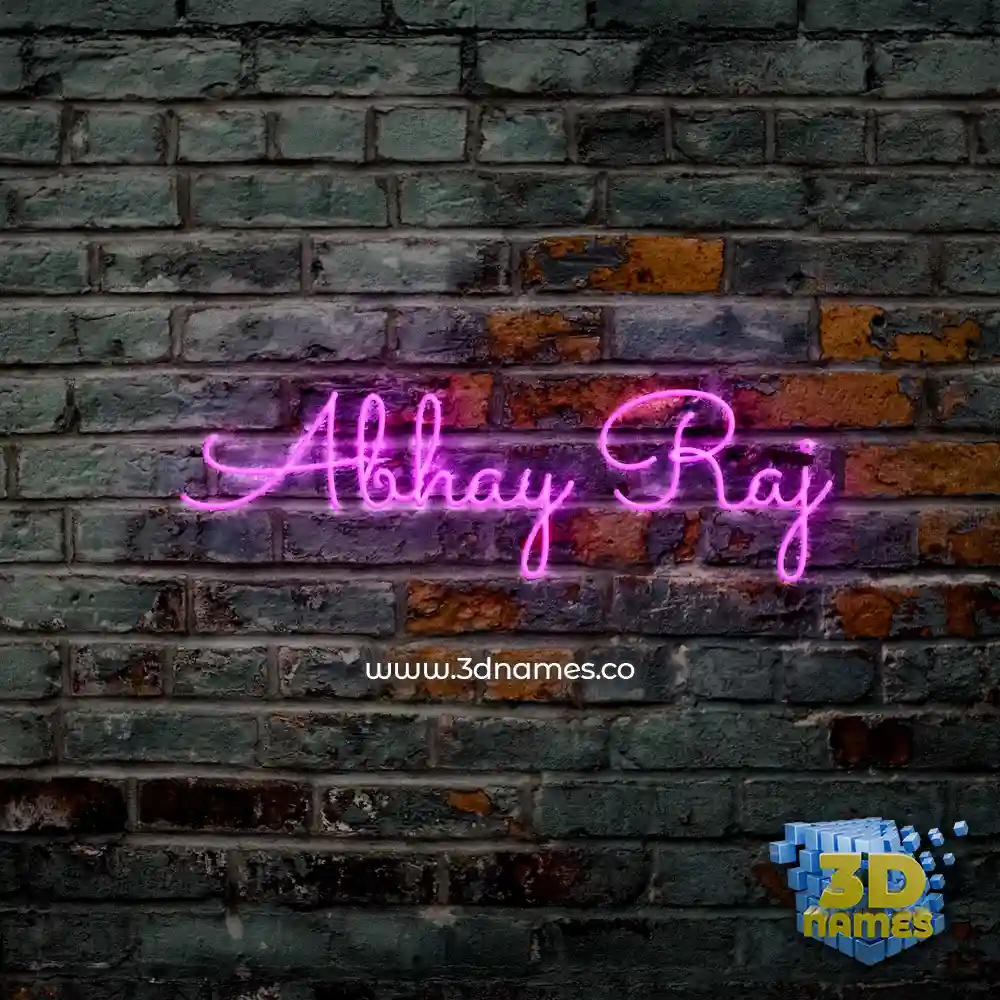 abhay raj in Pink Neon style - 3D name wallpaper
