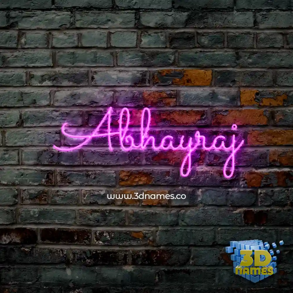 abhayraj in Pink Neon style - 3D name wallpaper