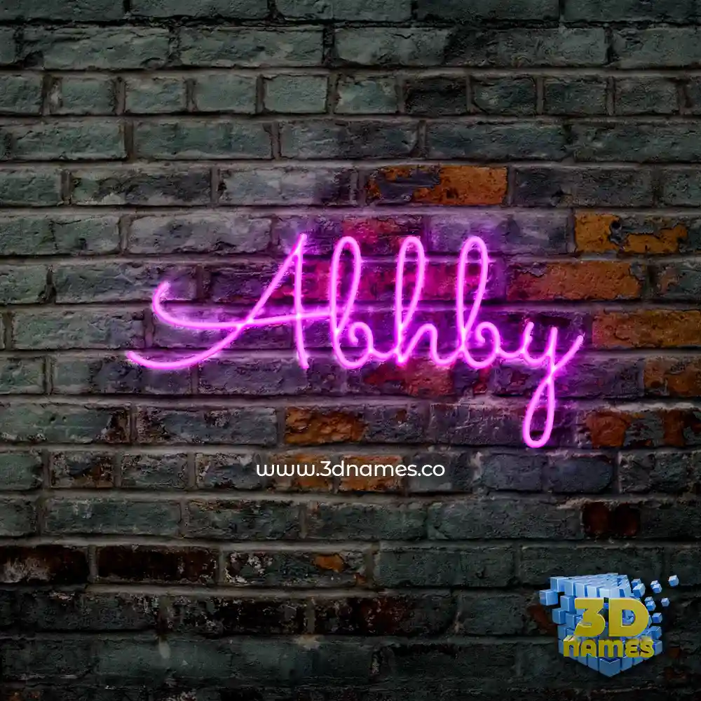 abhby in Pink Neon style - 3D name wallpaper