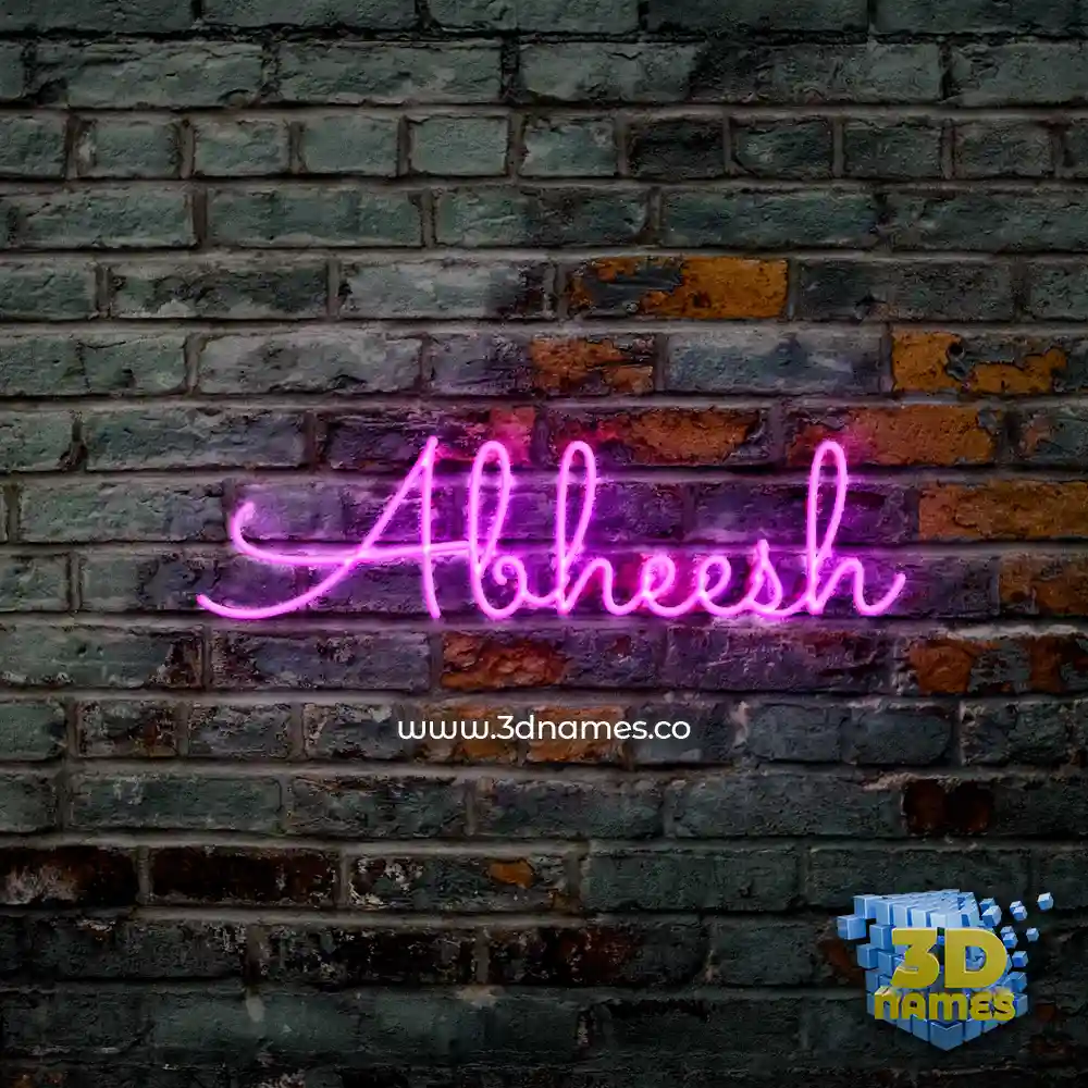 abheesh in Pink Neon style - 3D name wallpaper