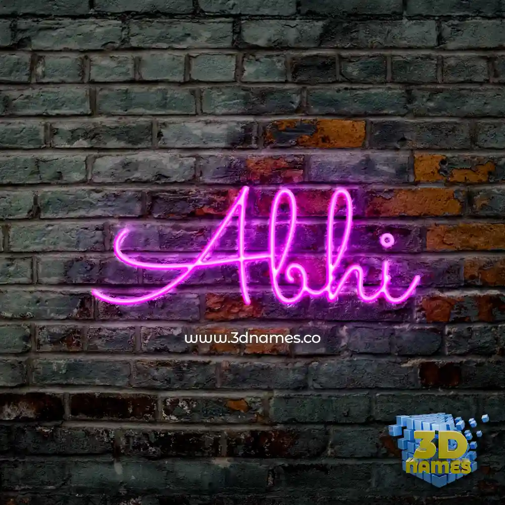 abhi in Pink Neon style - 3D name wallpaper