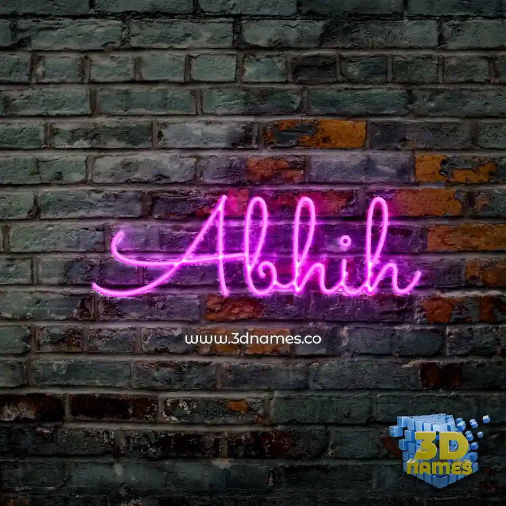 abhih in Pink Neon style - 3D name wallpaper