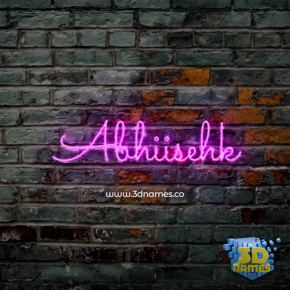 abhiisehk in Pink Neon style - 3D name wallpaper