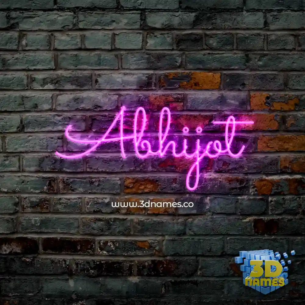 abhijot in Pink Neon style - 3D name wallpaper
