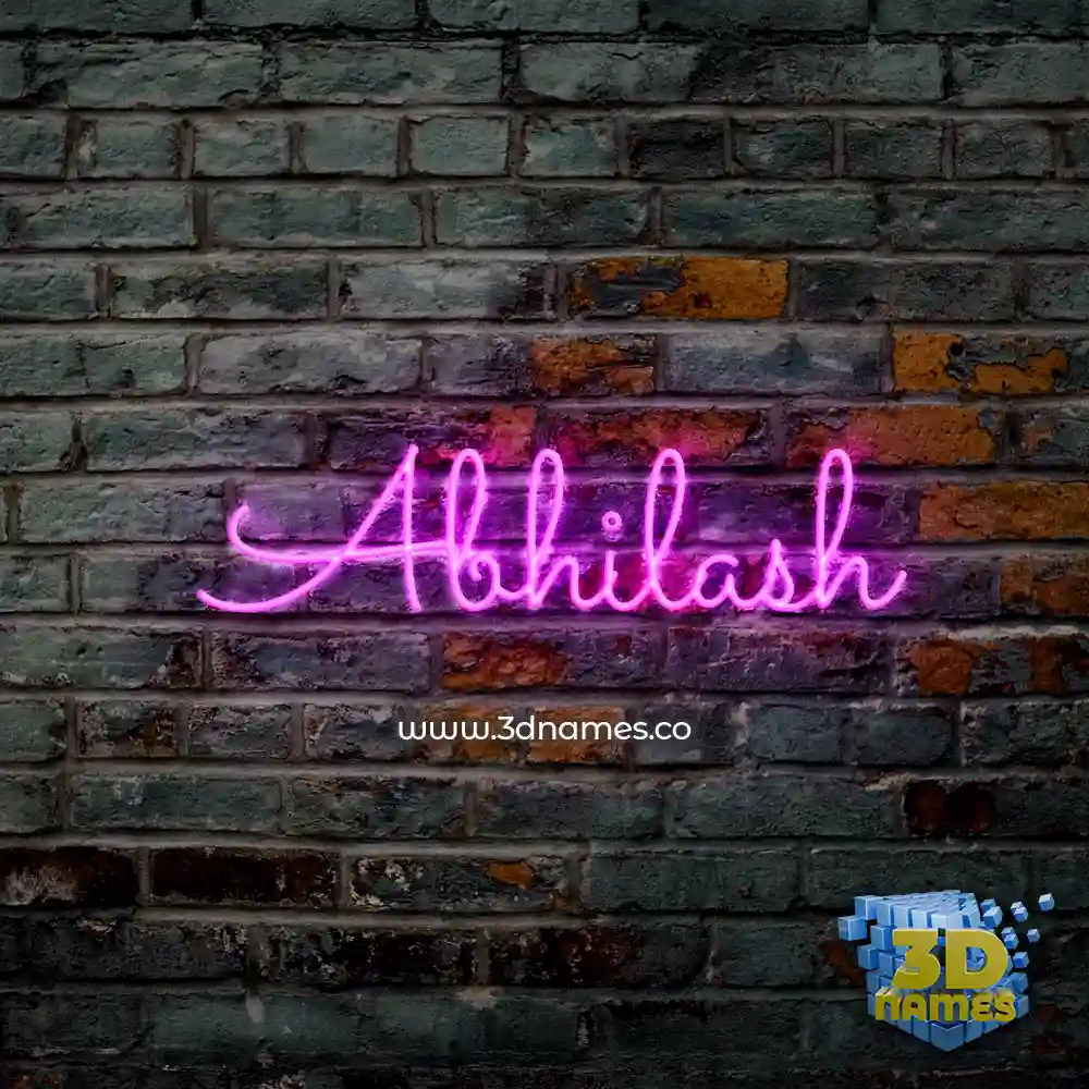 abhilash in Pink Neon style - 3D name wallpaper