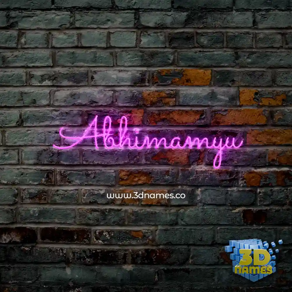 abhimamyu in Pink Neon style - 3D name wallpaper