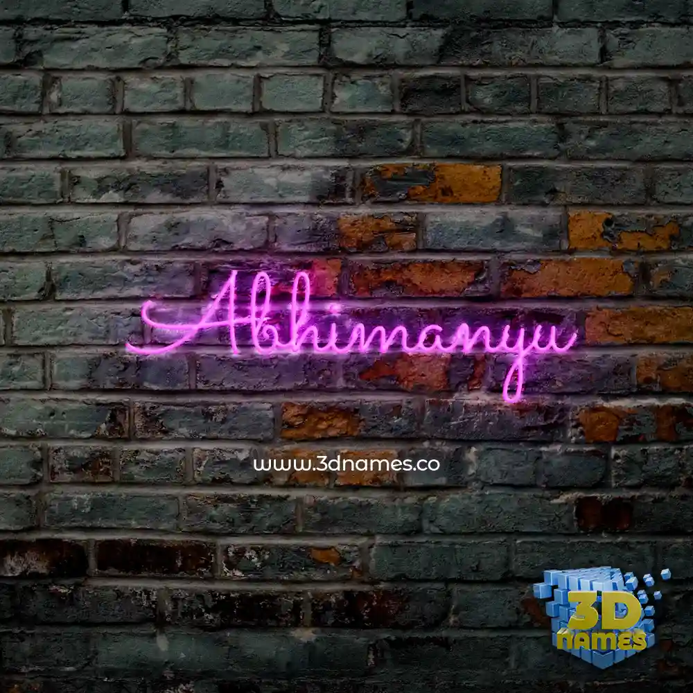 abhimanyu in Pink Neon style - 3D name wallpaper