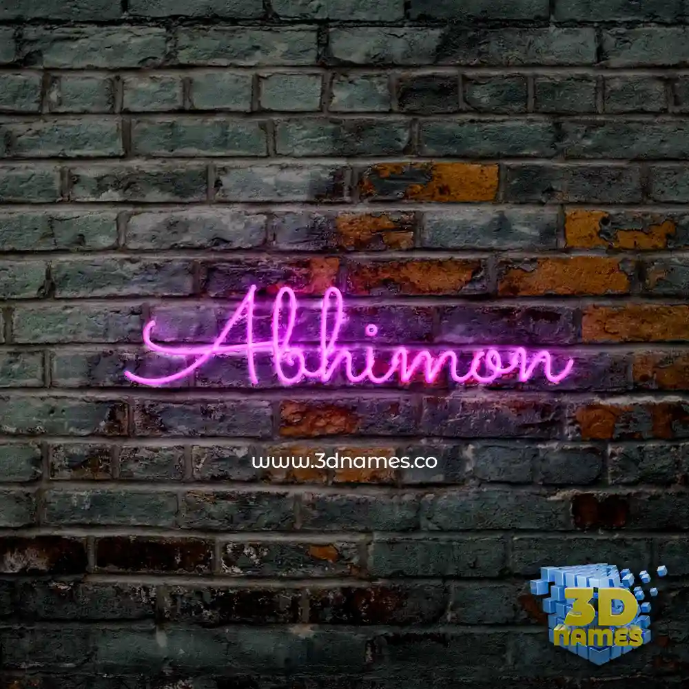 abhimon in Pink Neon style - 3D name wallpaper