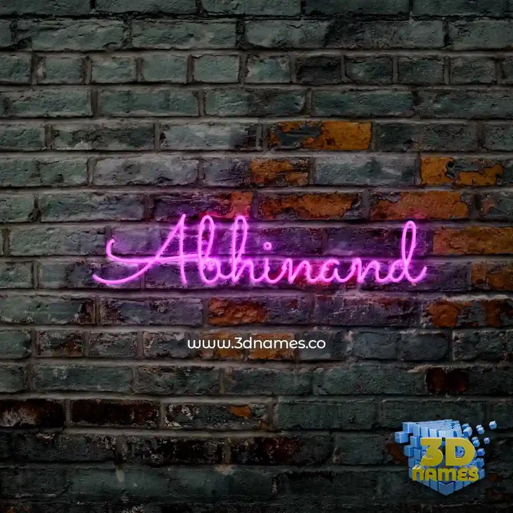 abhinand in Pink Neon style - 3D name wallpaper