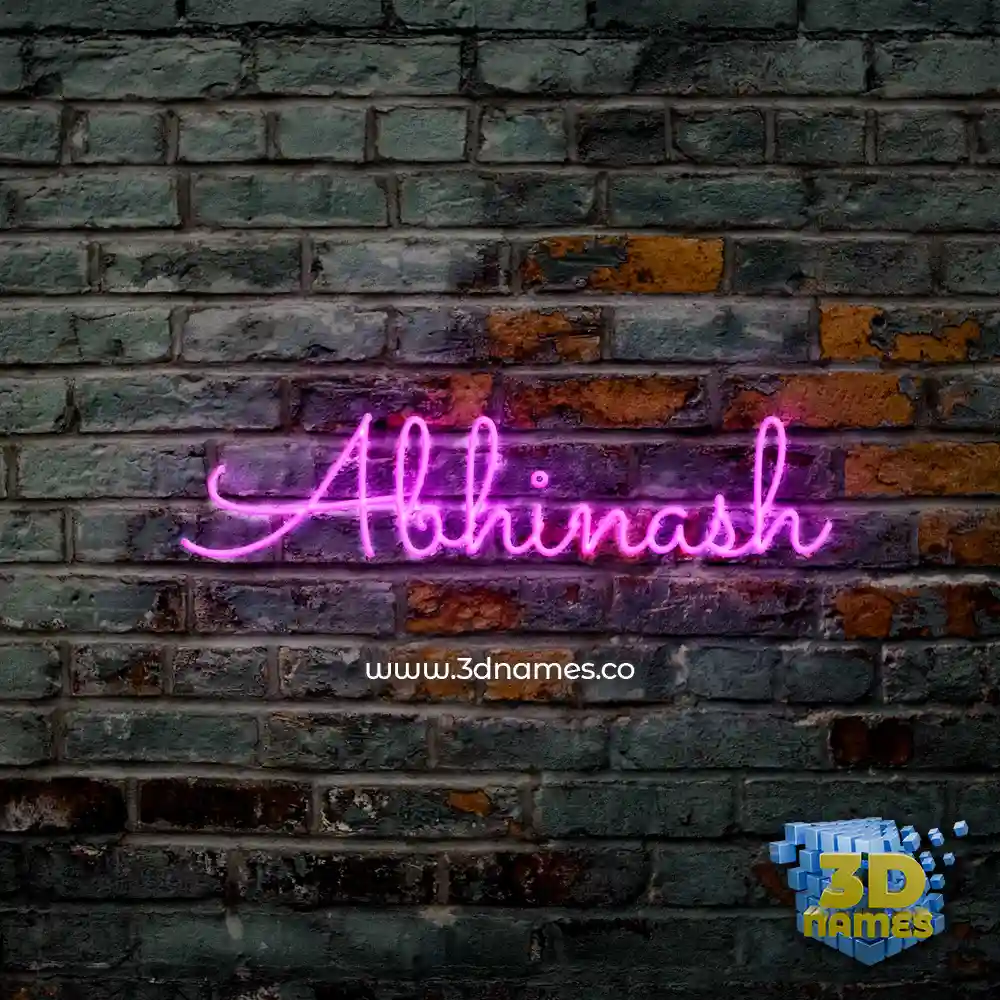 abhinash in Pink Neon style - 3D name wallpaper