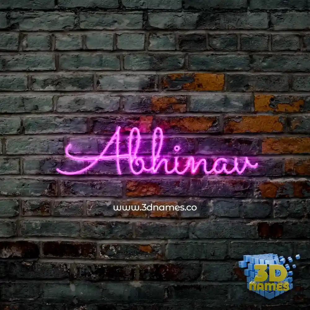 abhinav in Pink Neon style - 3D name wallpaper
