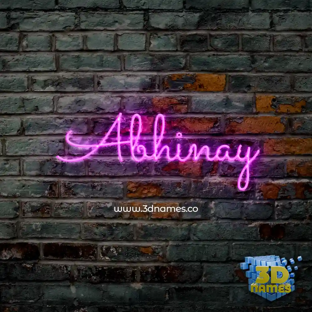 abhinay in Pink Neon style - 3D name wallpaper