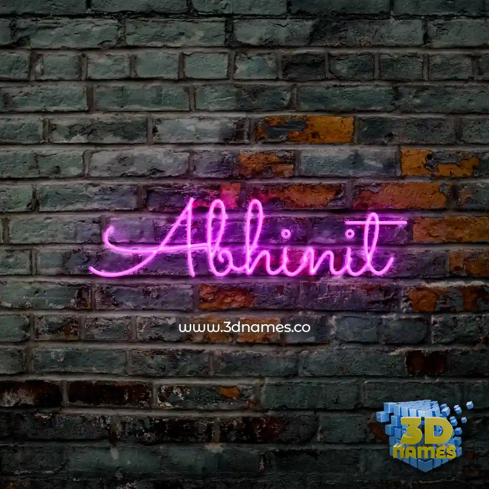 abhinit in Pink Neon style - 3D name wallpaper