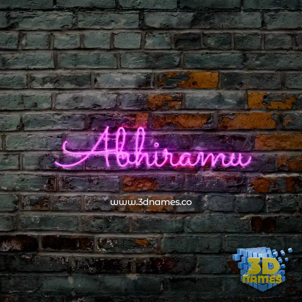 abhiramu in Pink Neon style - 3D name wallpaper