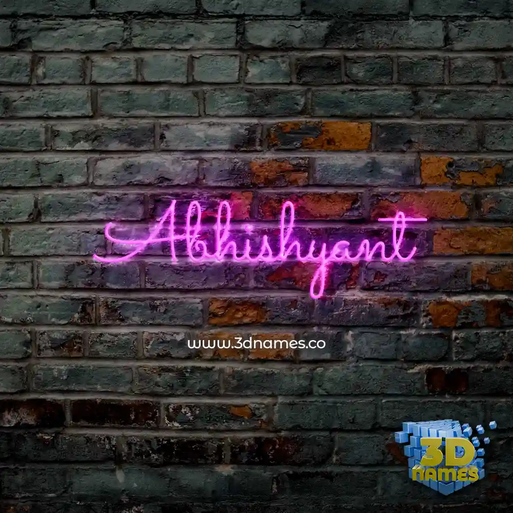 abhishyant in Pink Neon style - 3D name wallpaper