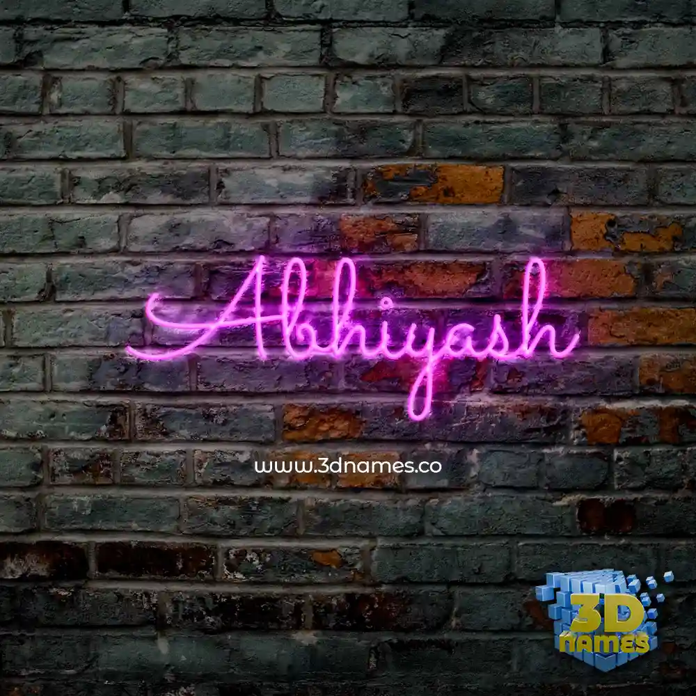abhiyash in Pink Neon style - 3D name wallpaper
