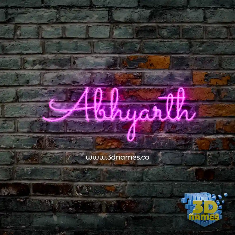abhyarth in Pink Neon style - 3D name wallpaper