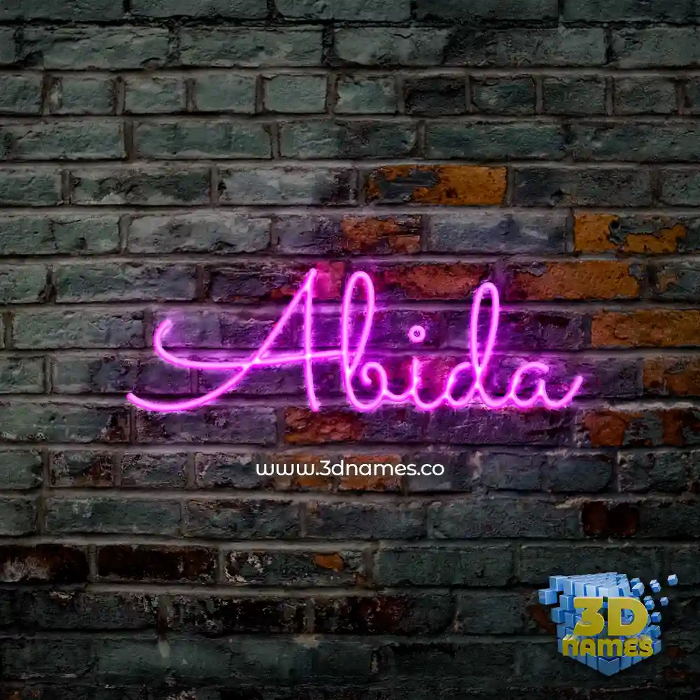 abida in Pink Neon style - 3D name wallpaper