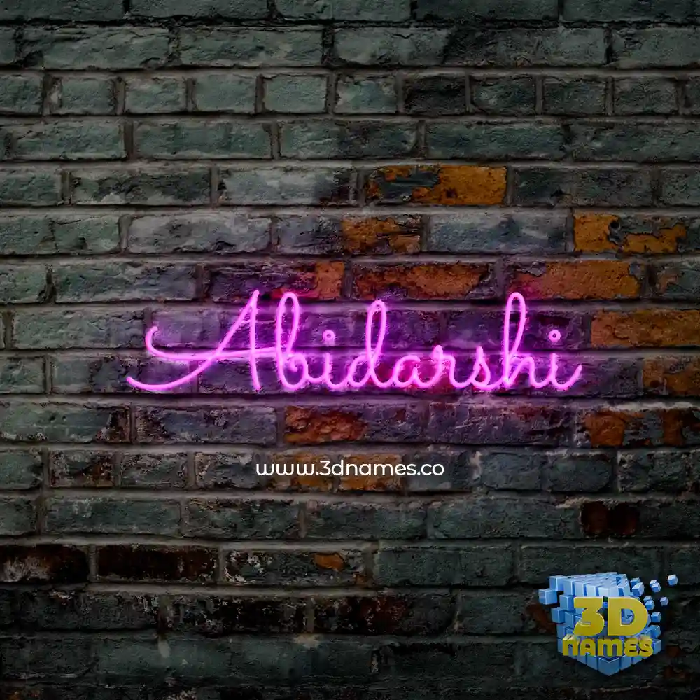 abidarshi in Pink Neon style - 3D name wallpaper