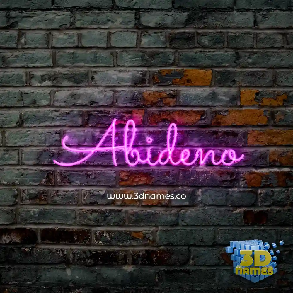 abideno in Pink Neon style - 3D name wallpaper