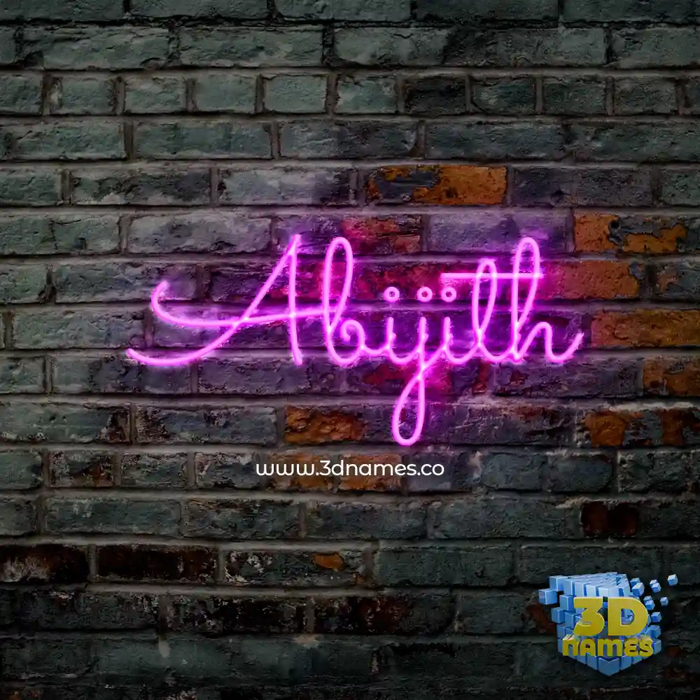 abijith in Pink Neon style - 3D name wallpaper