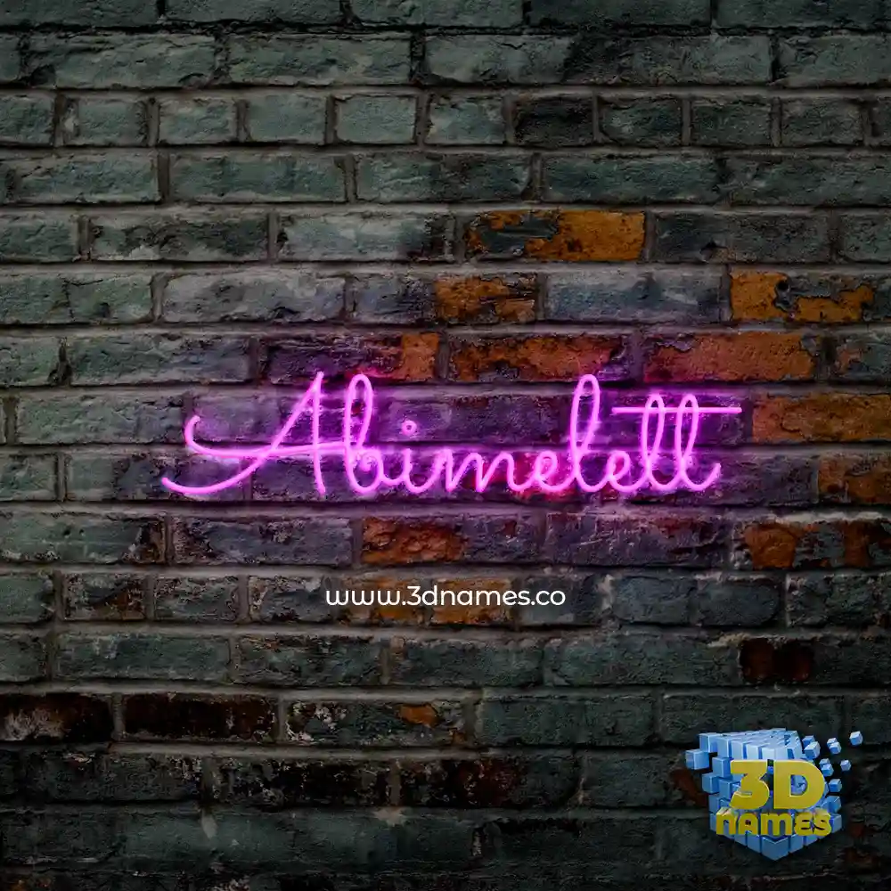 abimelett in Pink Neon style - 3D name wallpaper
