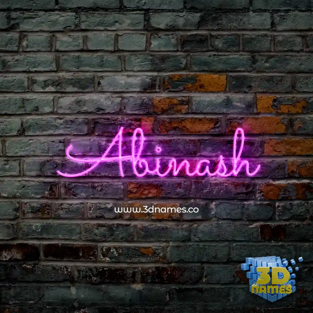 abinash in Pink Neon style - 3D name wallpaper