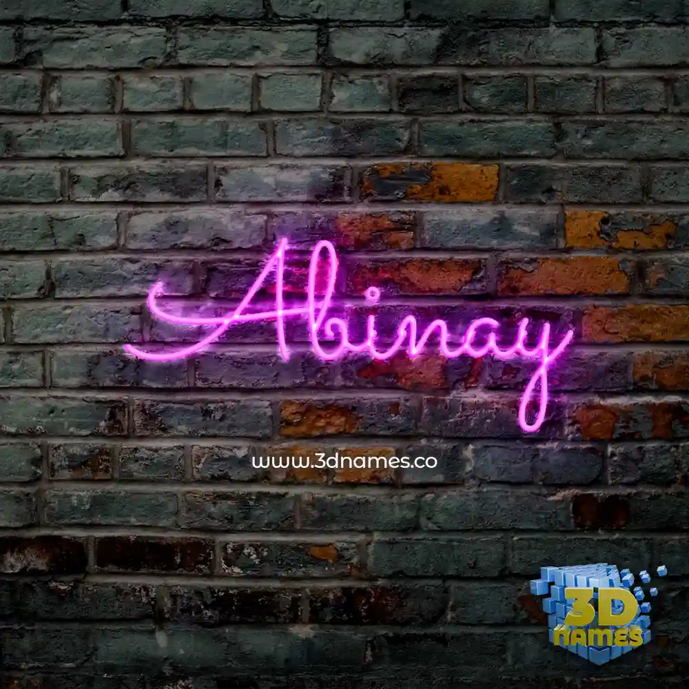 abinay in Pink Neon style - 3D name wallpaper