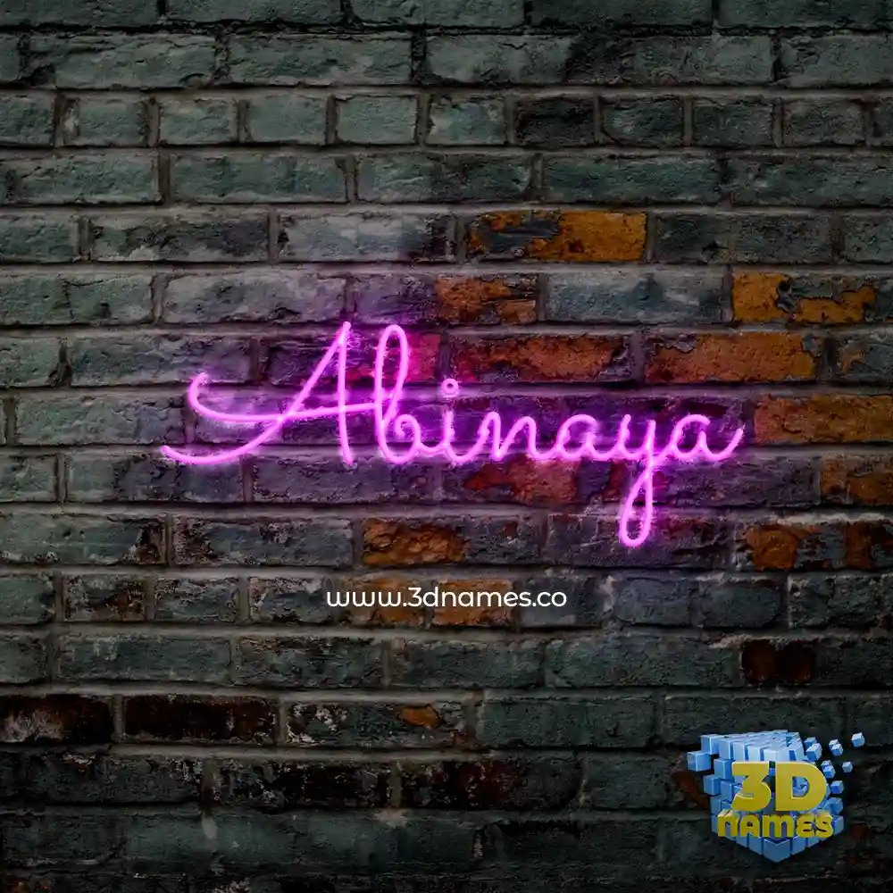 abinaya in Pink Neon style - 3D name wallpaper