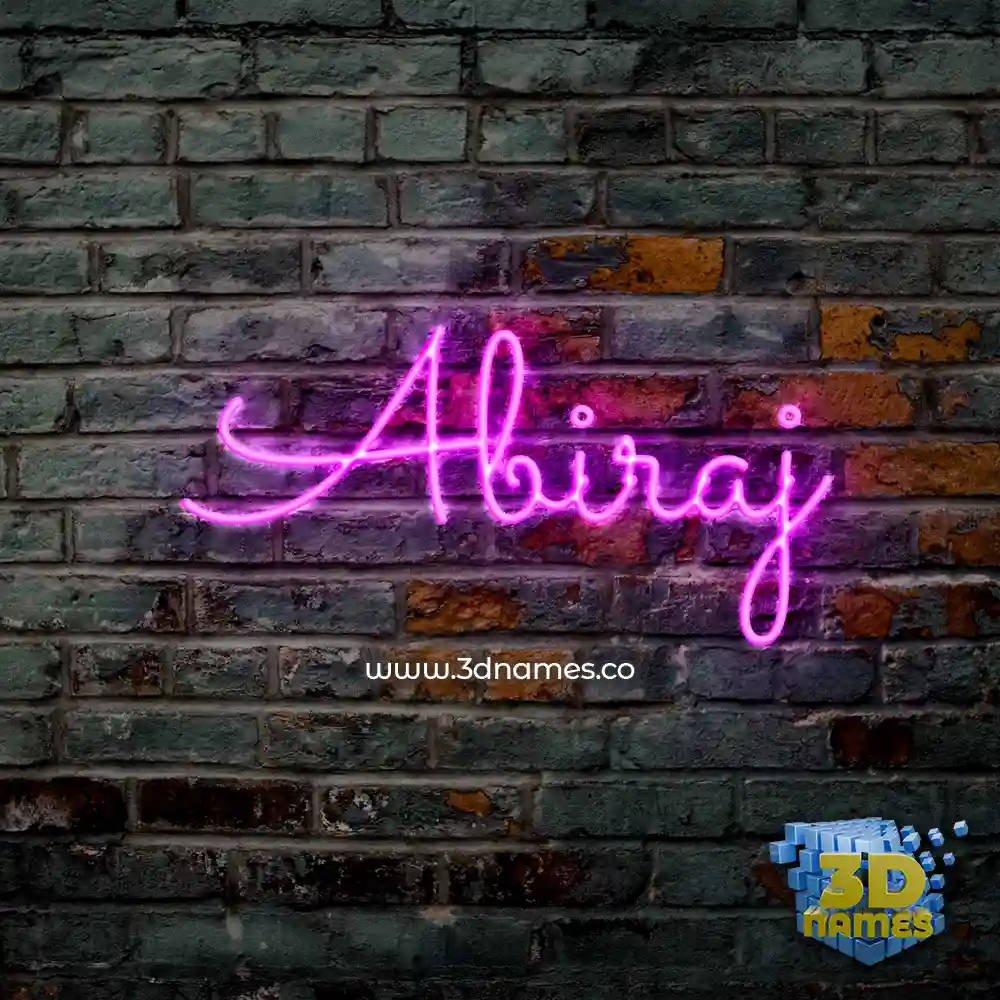 abiraj in Pink Neon style - 3D name wallpaper