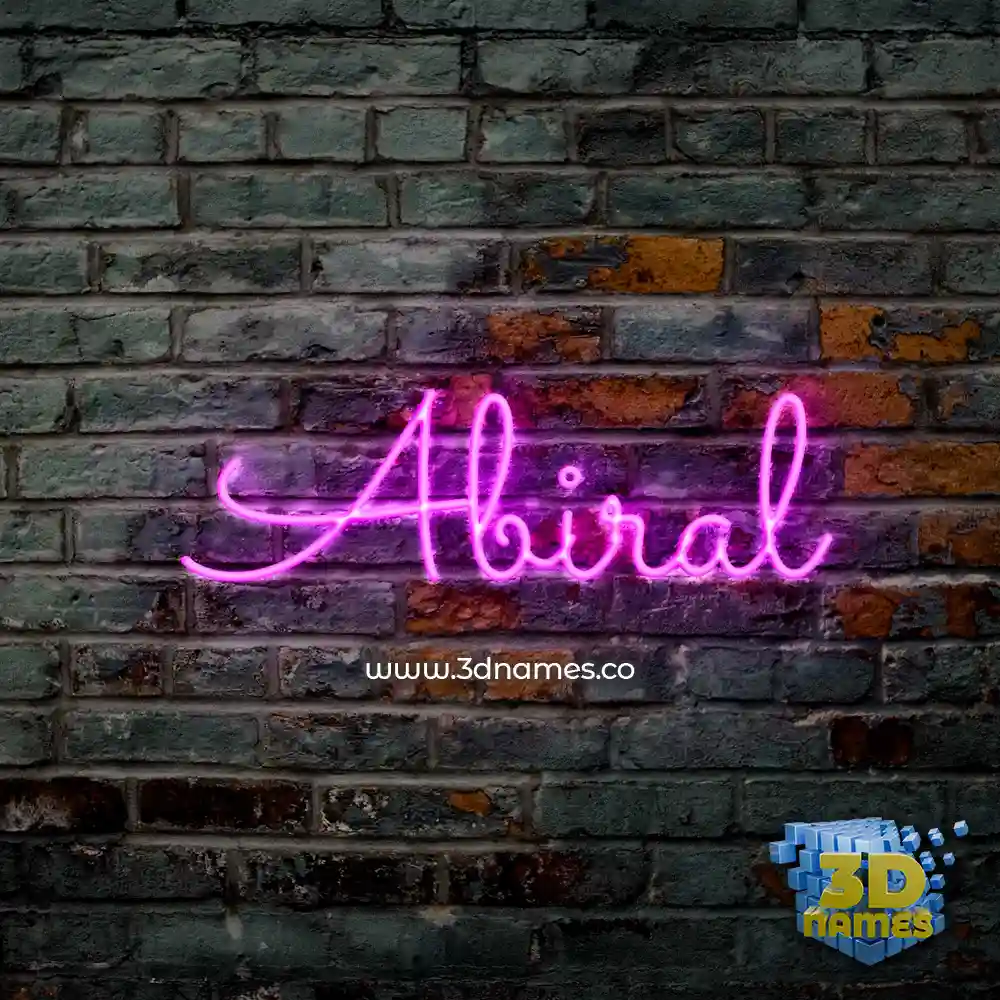 abiral in Pink Neon style - 3D name wallpaper