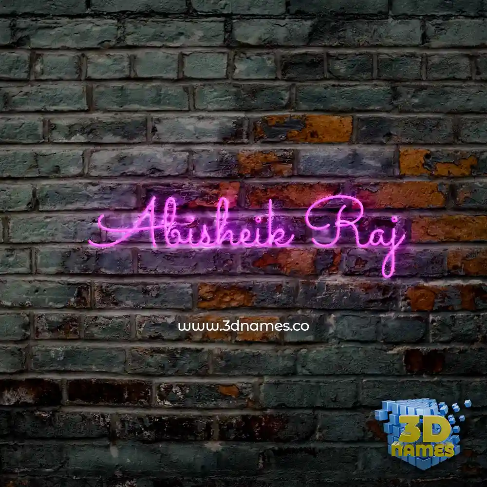 abisheik raj in Pink Neon style - 3D name wallpaper