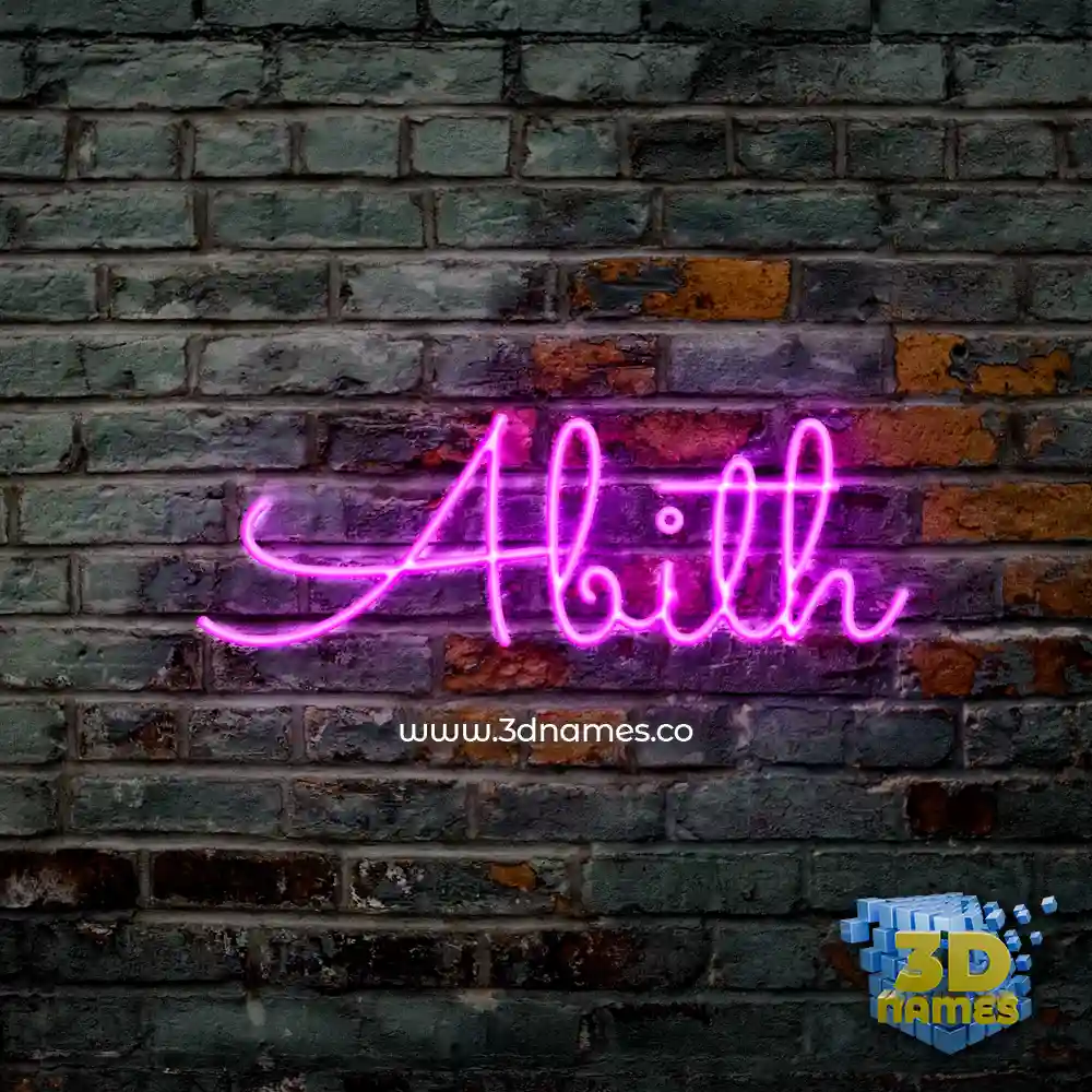 abith in Pink Neon style - 3D name wallpaper
