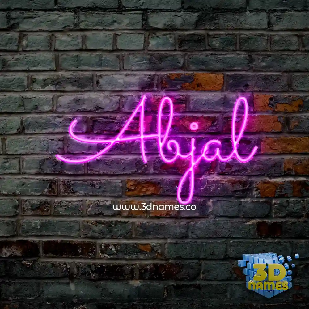 abjal in Pink Neon style - 3D name wallpaper