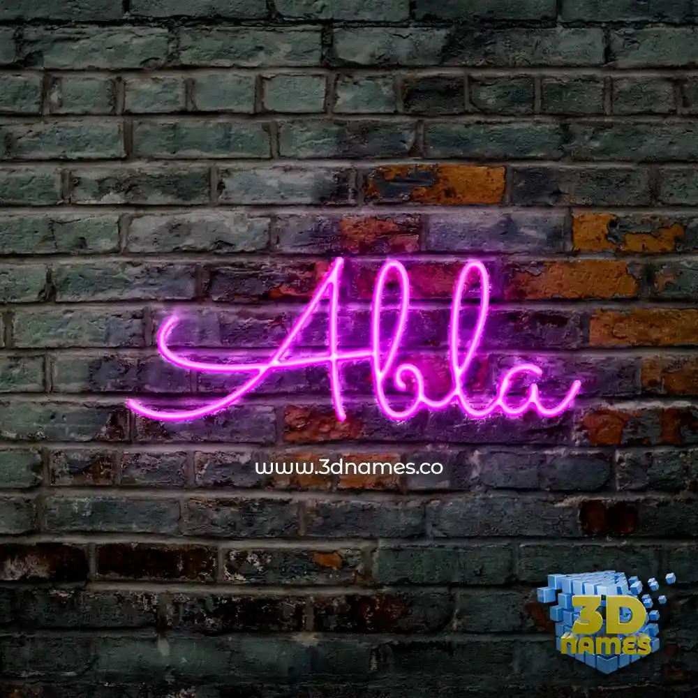 abla in Pink Neon style - 3D name wallpaper
