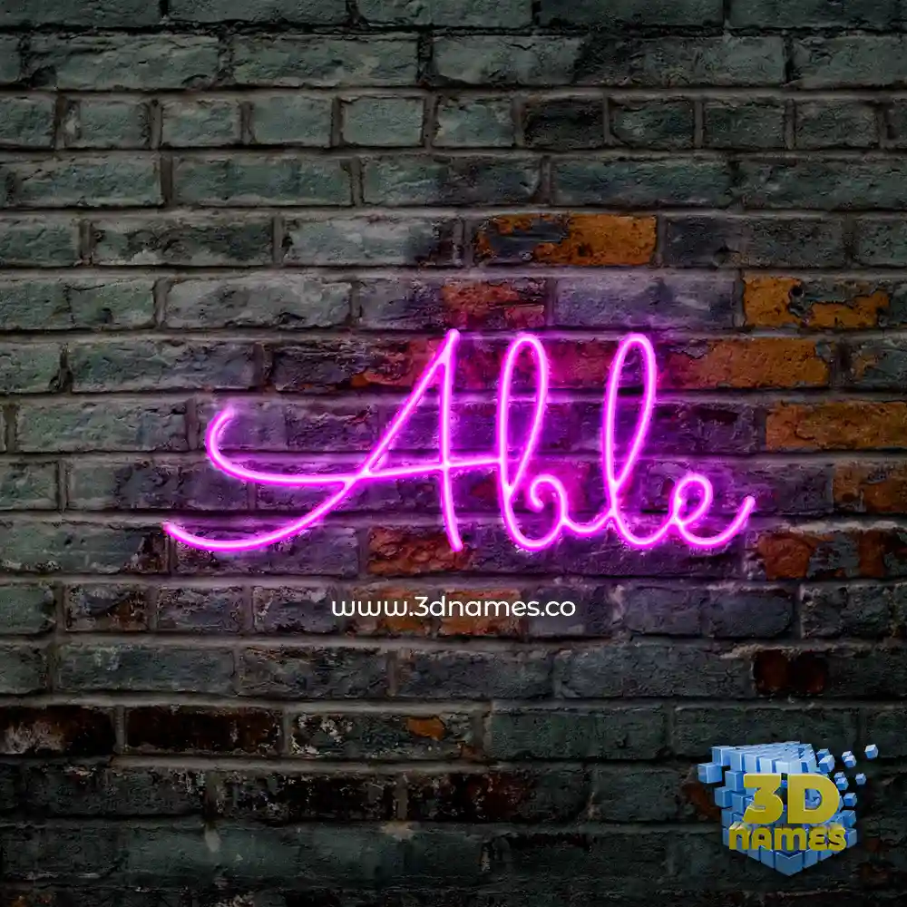 able in Pink Neon style - 3D name wallpaper
