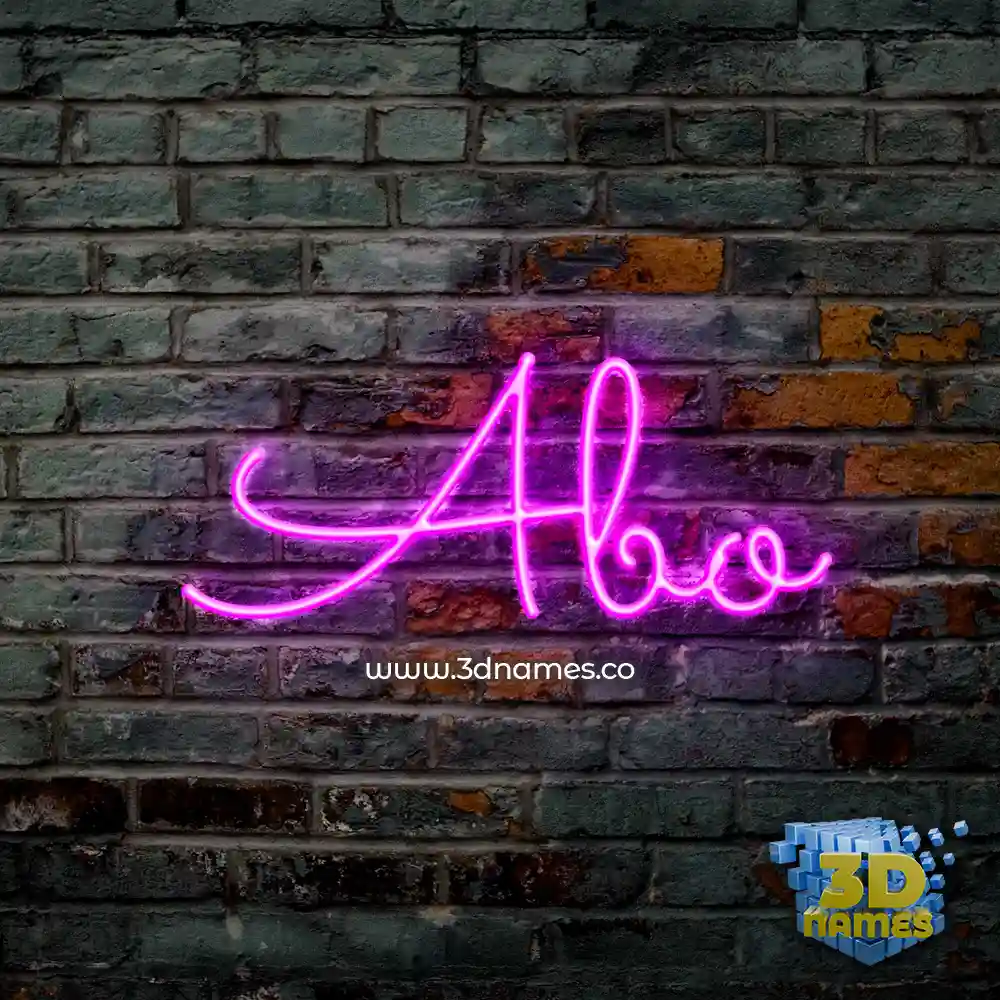 abo in Pink Neon style - 3D name wallpaper