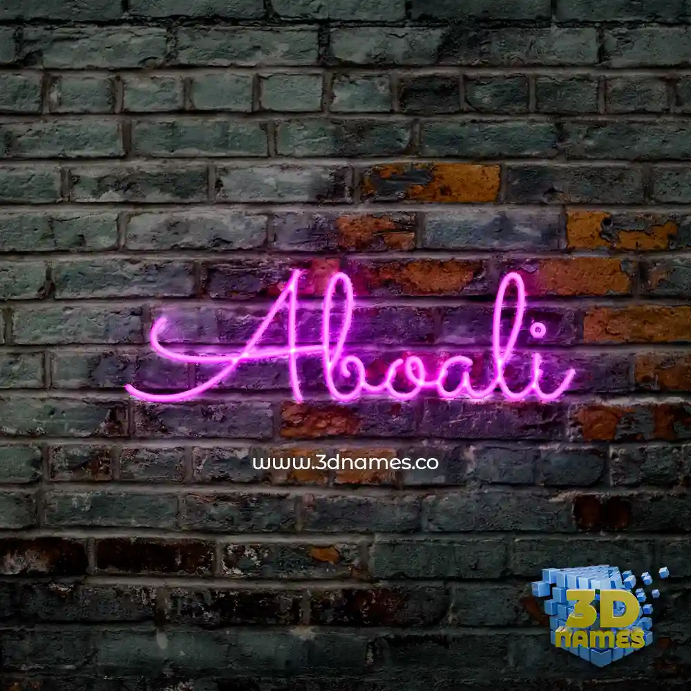 aboali in Pink Neon style - 3D name wallpaper